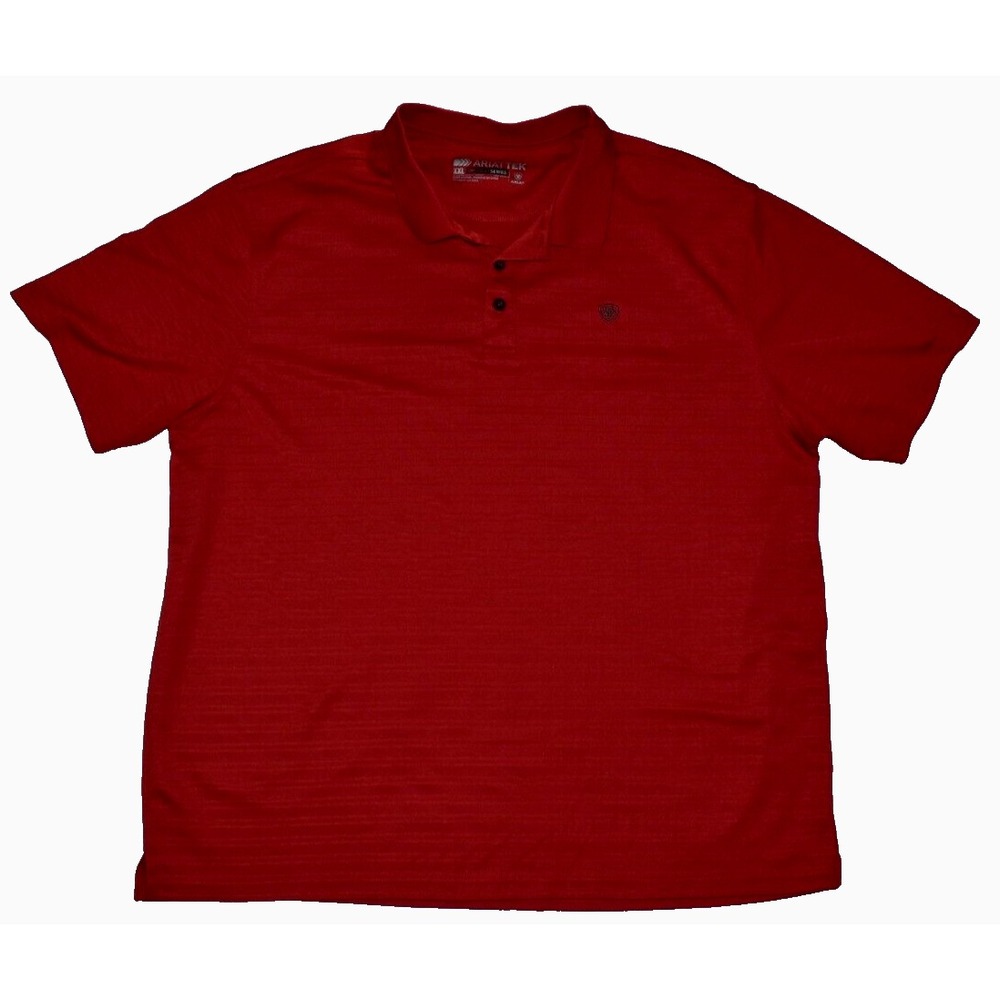 Ariat Tek Heat Series Polo Men's Shirt Size XXL Red Performance Golf -Flaws-